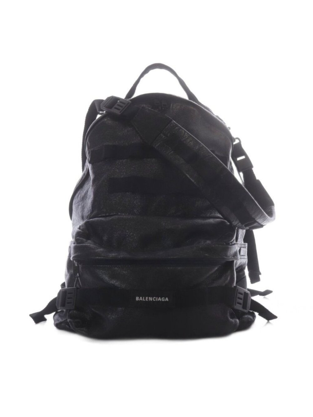 Balenciaga Army Backpack Shoulder Bag 2-Way Leather Black